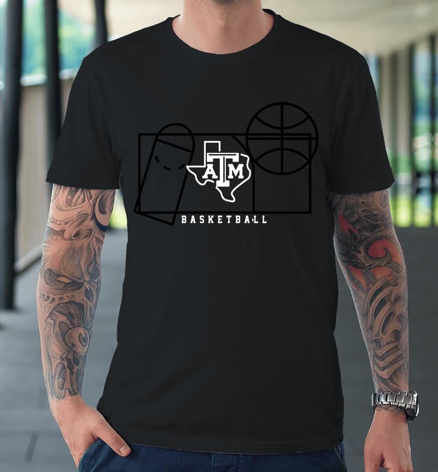 Ncaa Men's Maroon Texas A And M Aggies Basketball Court Fresh Premium T-Shirt