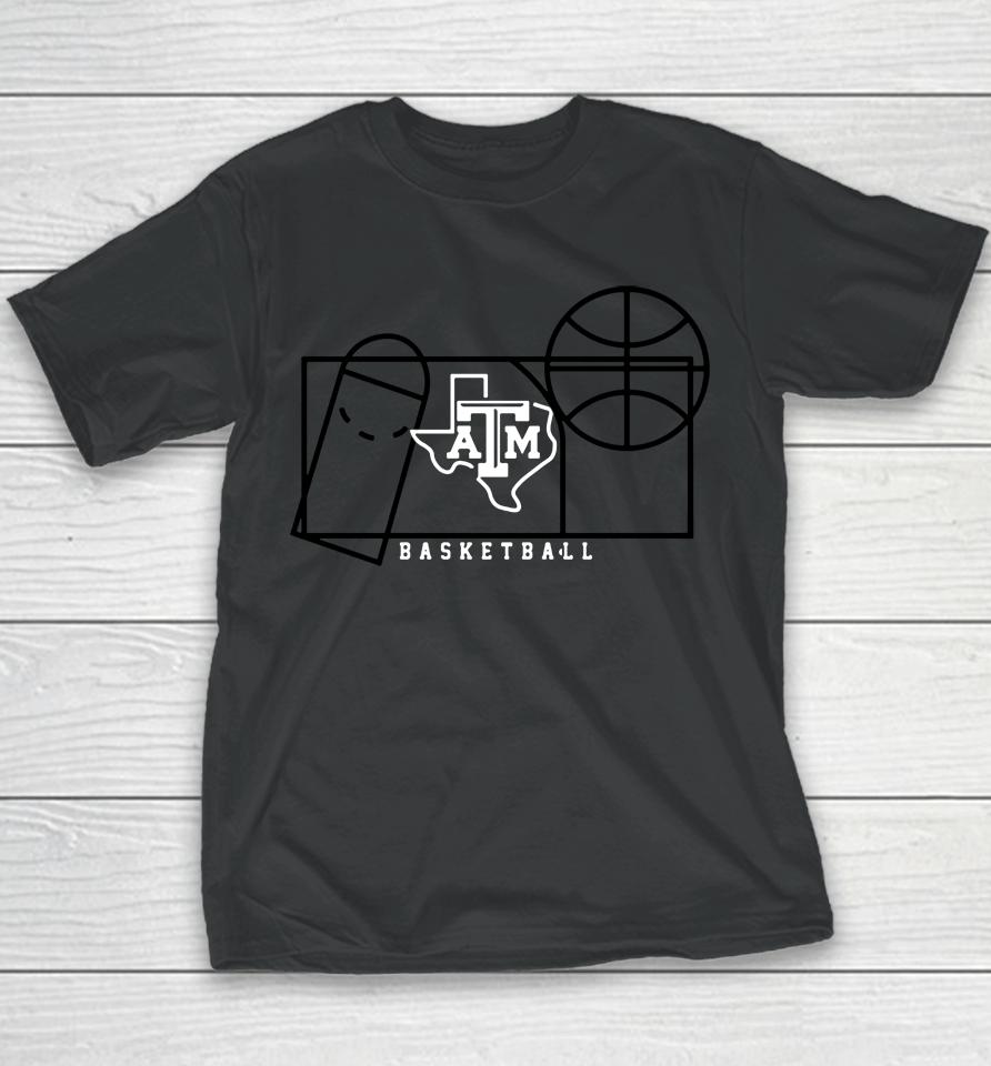 Ncaa Men's Maroon Texas A And M Aggies Basketball Court Fresh Youth T-Shirt
