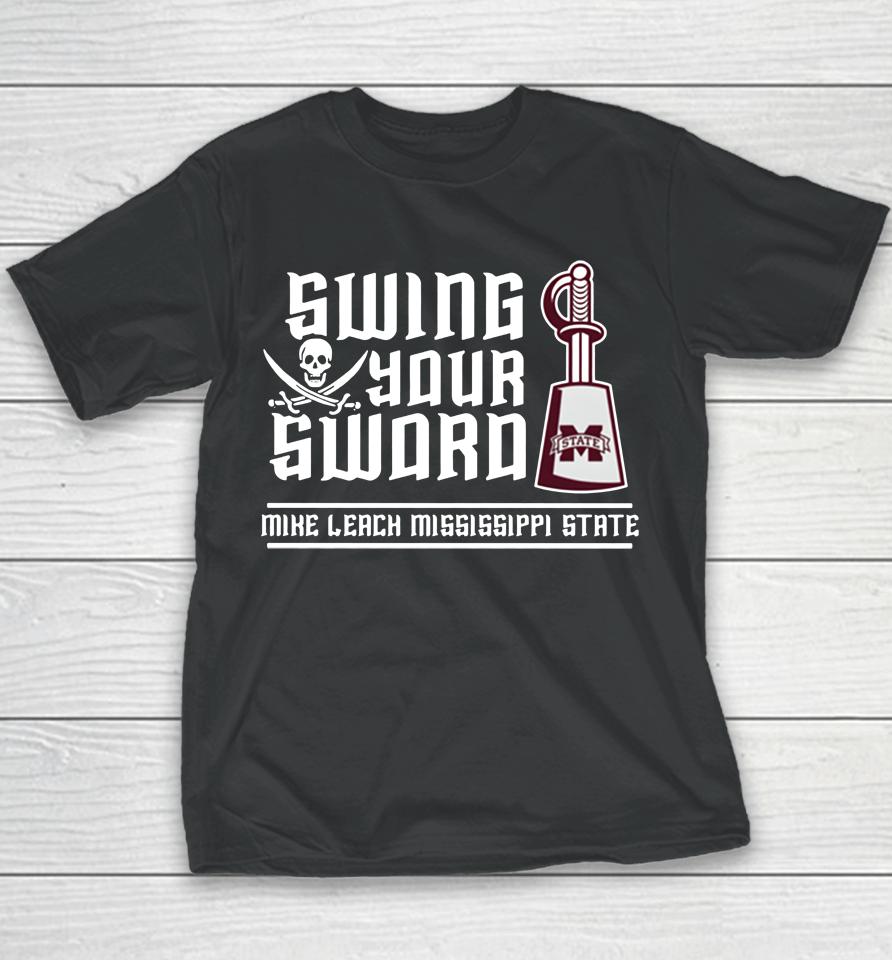 Ncaa Mississippi State Mike Leach Swing Your Sword Youth T-Shirt
