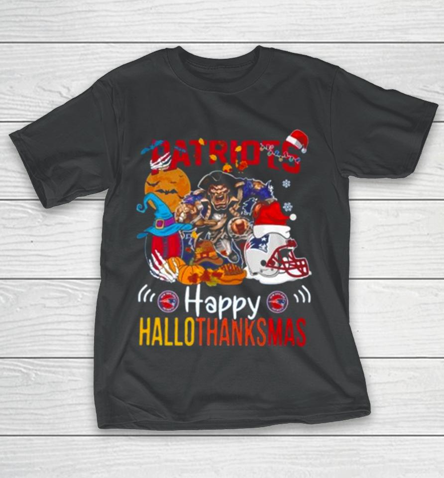 Ncaa New England Patriots Mascot Happy Hallothanksmas T-Shirt