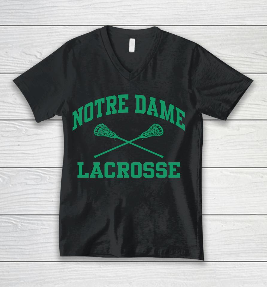 Ncaa Notre Dame Lacrosse Icon Unisex V-Neck T-Shirt
