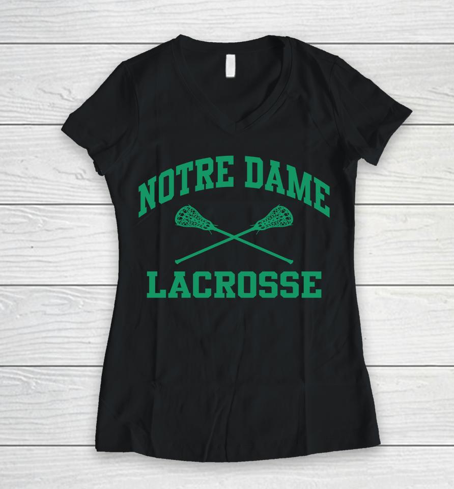 Ncaa Notre Dame Lacrosse Icon Women V-Neck T-Shirt