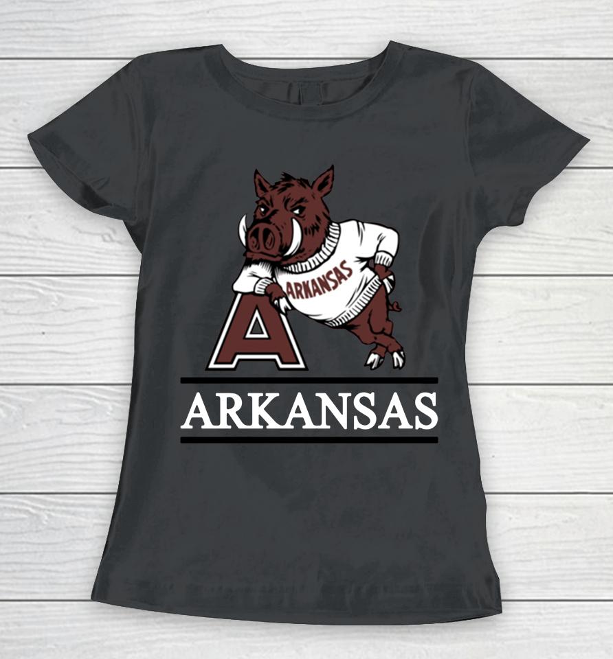 Ncaa Official Arkansas Razorbacks Womens Red Fineline Women T-Shirt