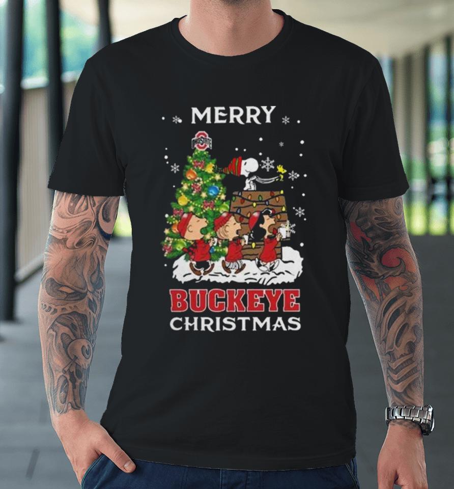 Ncaa Ohio State Buckeyes Snoopy Family Christmas Premium T-Shirt