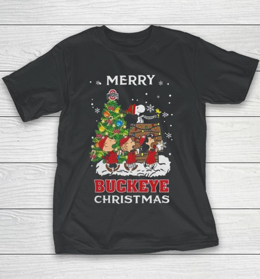 Ncaa Ohio State Buckeyes Snoopy Family Christmas Youth T-Shirt