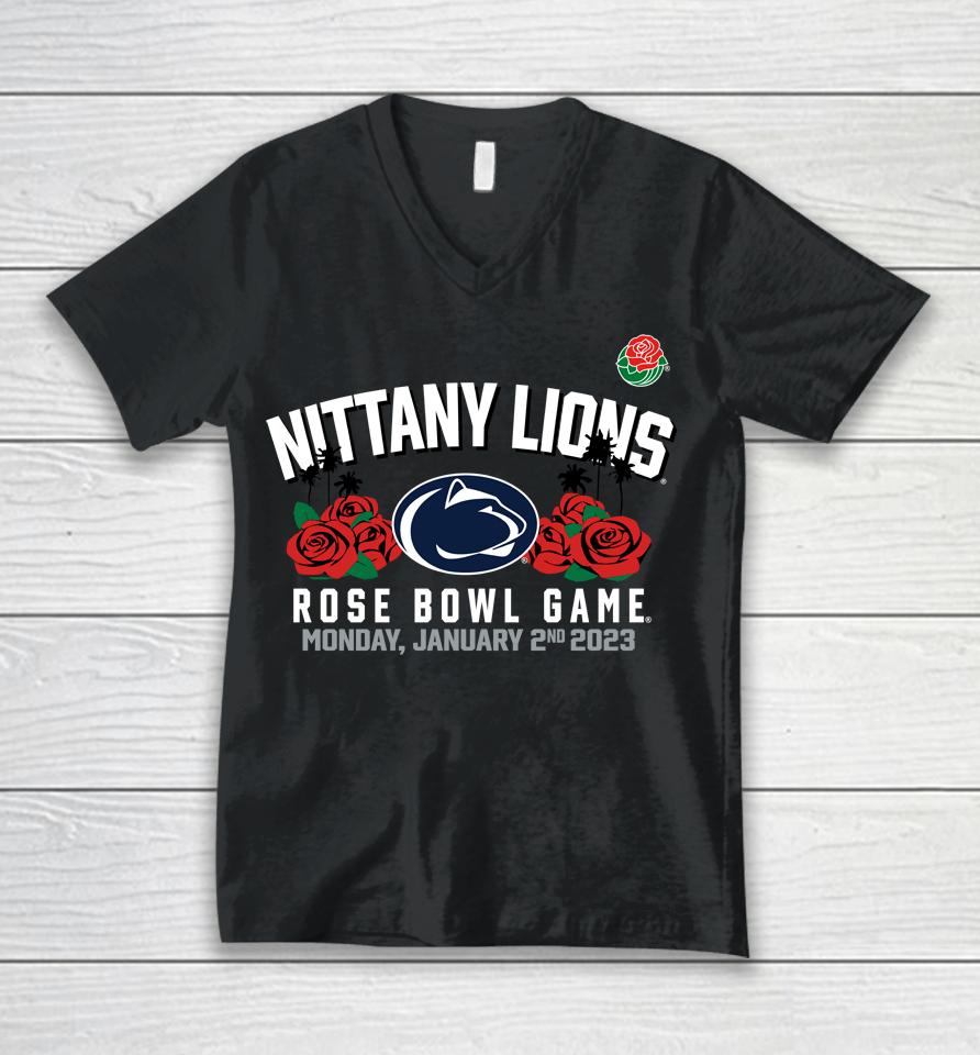 Ncaa Penn State Nittany Lions 2023 Rose Bowl Gameday Stadium Unisex V-Neck T-Shirt