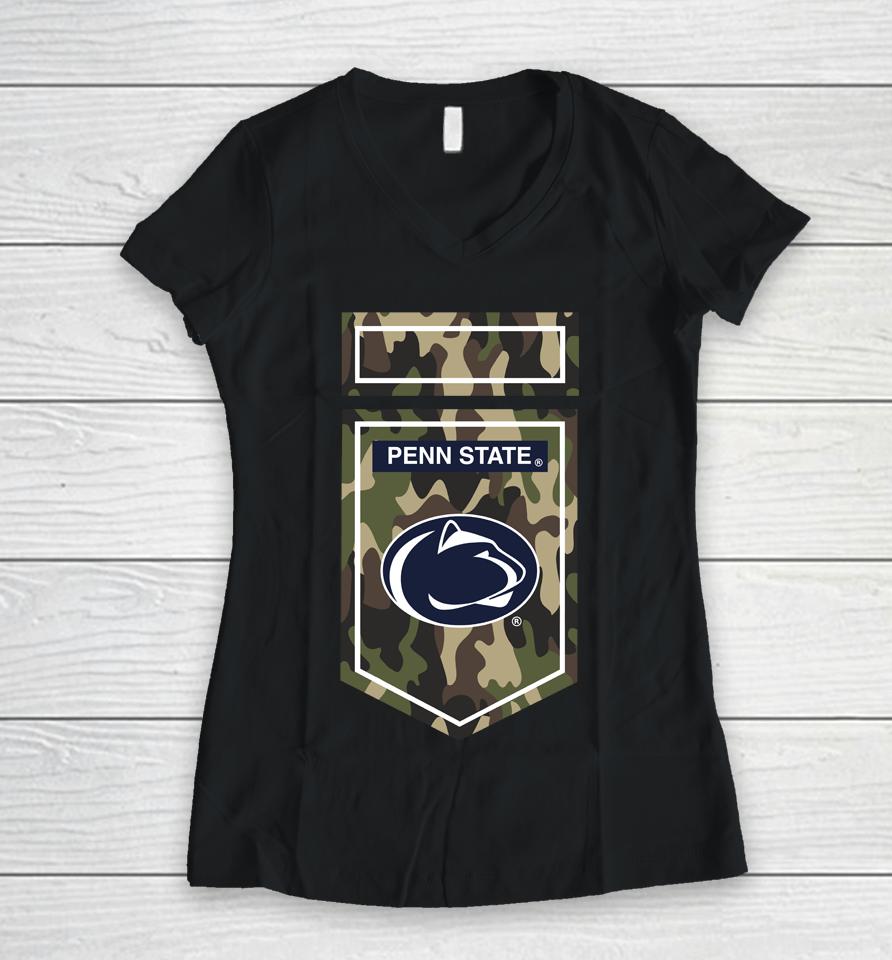 Ncaa Penn State Nittany Lions Veterans Camo Women V-Neck T-Shirt