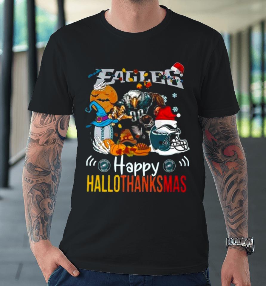 Ncaa Philadelphia Eagles Mascot Happy Hallothanksmas Premium T-Shirt
