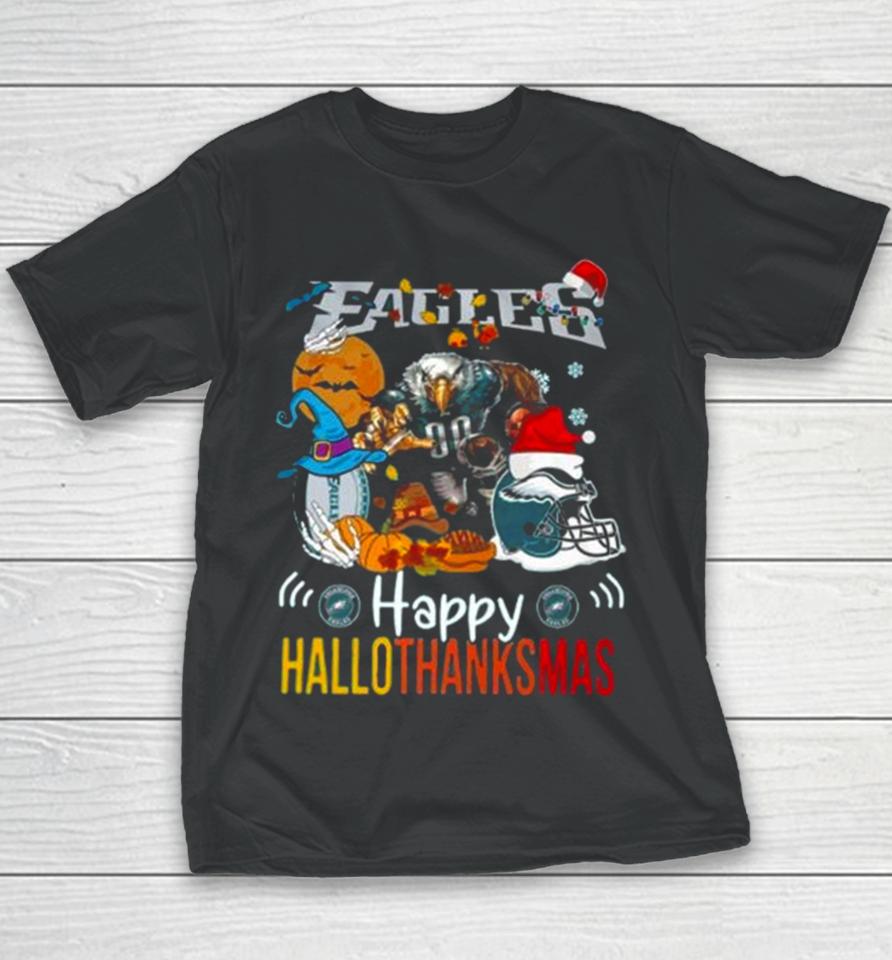 Ncaa Philadelphia Eagles Mascot Happy Hallothanksmas Youth T-Shirt