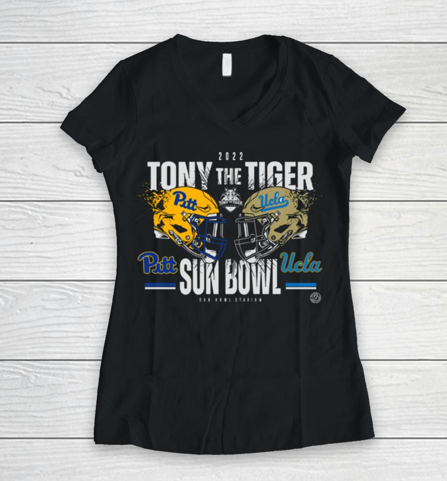 Ncaa Pitt Panthers Vs Ucla Bruins 2022 Tony The Tiger Sun Bowl Women V-Neck T-Shirt