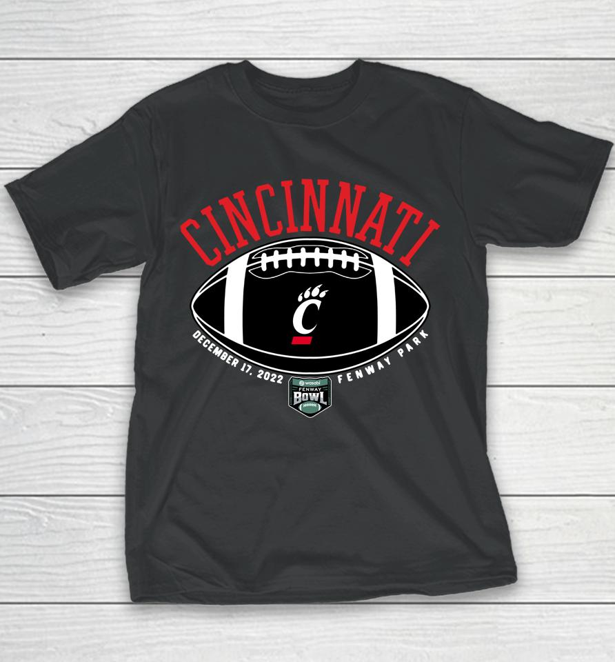 Ncaa Playoff 2022 Fenway Bowl Cincinnati Black Youth T-Shirt