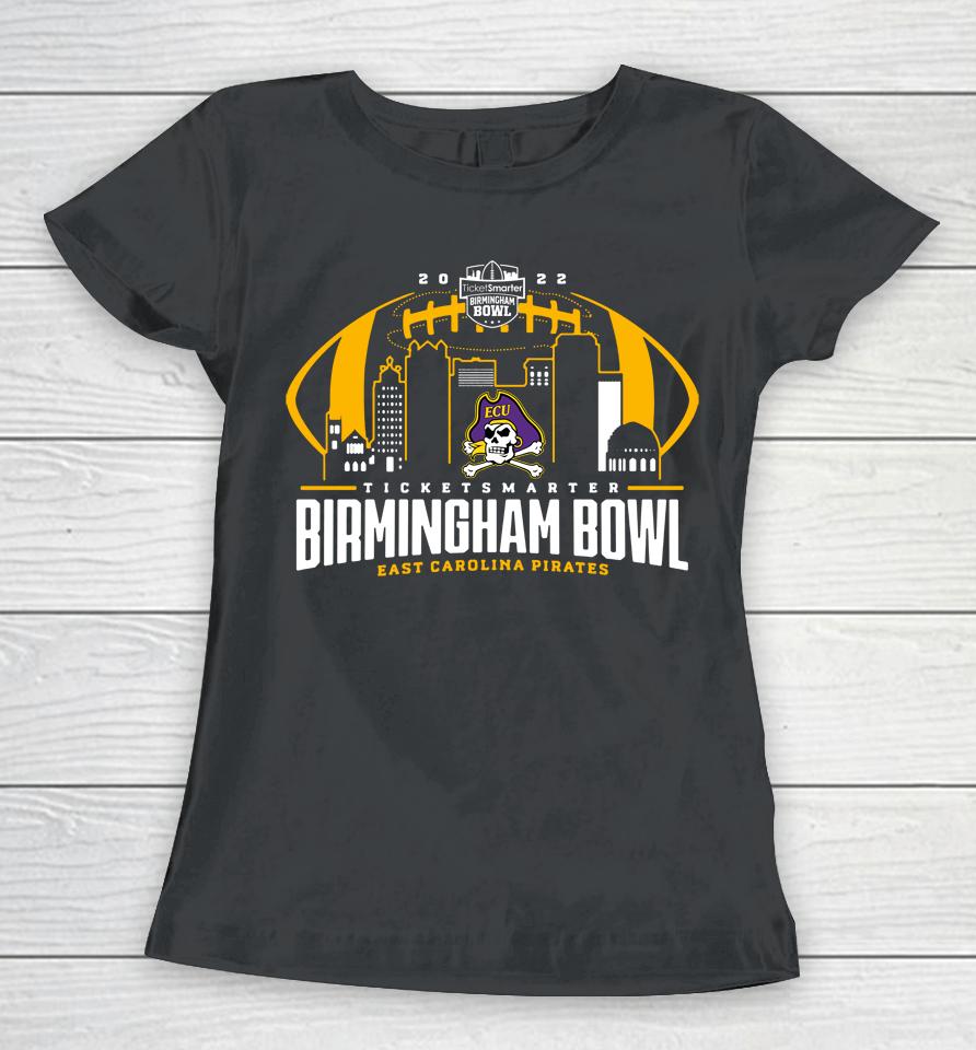Ncaa Purple Birmingham Bowl 2022 East Carolina Pirates Playoff Women T-Shirt