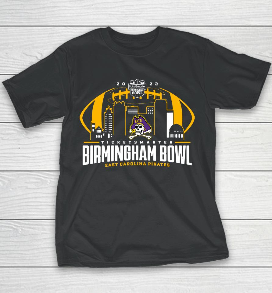 Ncaa Purple Birmingham Bowl 2022 East Carolina Pirates Playoff Youth T-Shirt