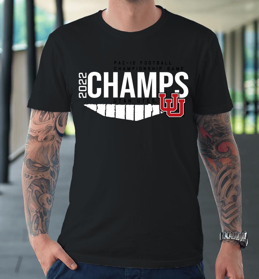 Ncaa Red Utah Utes 2022 Pac-12 Football Champions Game Locker Room Premium T-Shirt