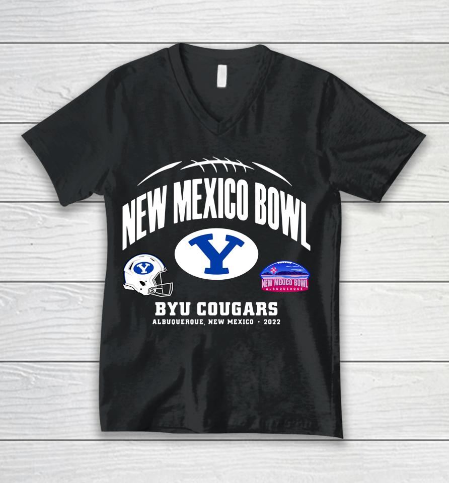 Ncaa Royal Byu Cougars 2022 New Mexico Bowl Unisex V-Neck T-Shirt