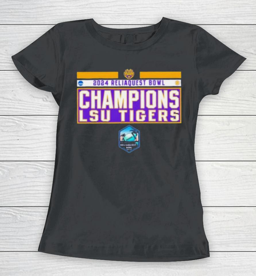 Ncaa Sec Lsu Tiger 2024 Reliaquest Bowl Champions Women T-Shirt