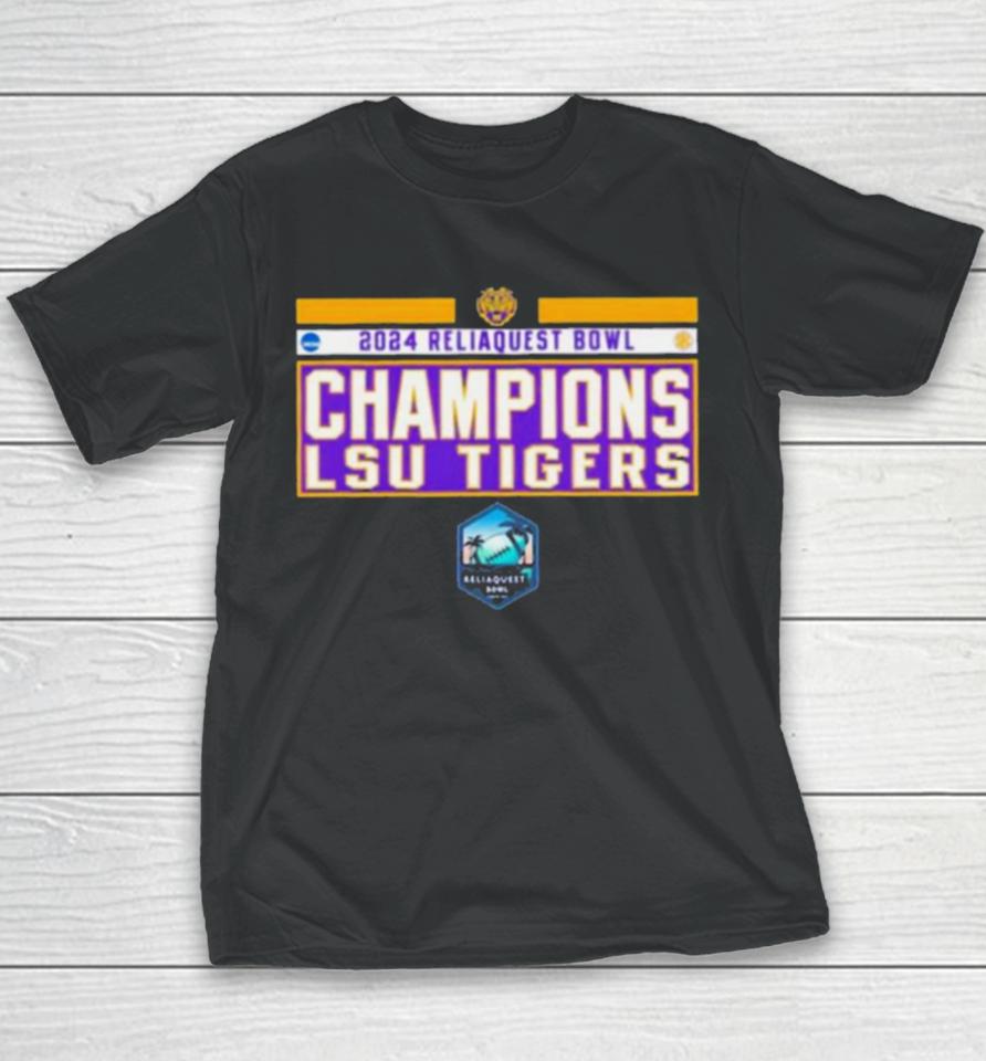 Ncaa Sec Lsu Tiger 2024 Reliaquest Bowl Champions Youth T-Shirt