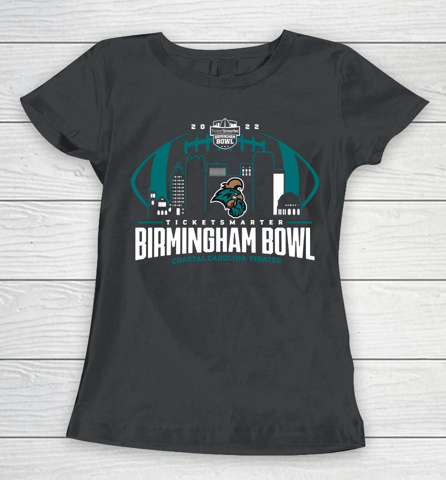 Ncaa Shop Birmingham Bowl 2022 Coastal Carolina Black Women T-Shirt