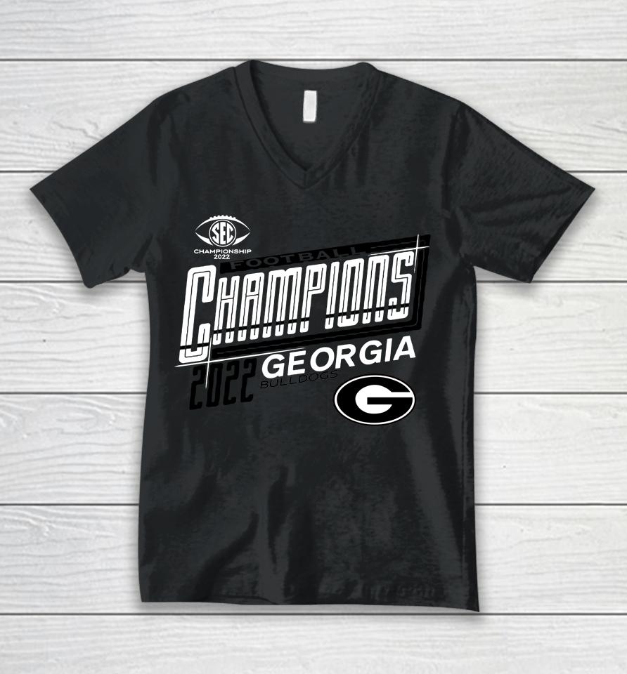 Ncaa Shop Georgia Bulldogs 2022 Sec Football Conference Champions Unisex V-Neck T-Shirt