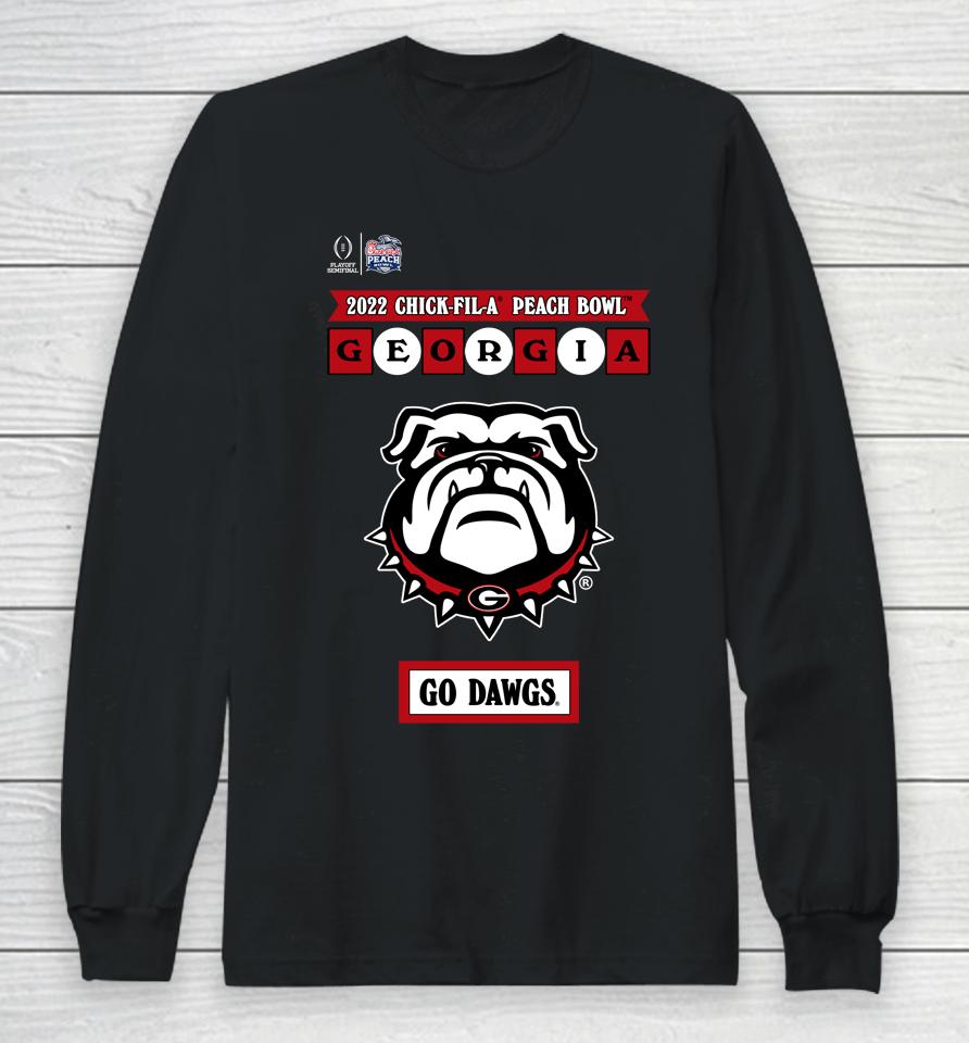Ncaa Shop Georgia Bulldogs Chick Fil A 2022 Peach Bowl Illustrated Long Sleeve T-Shirt