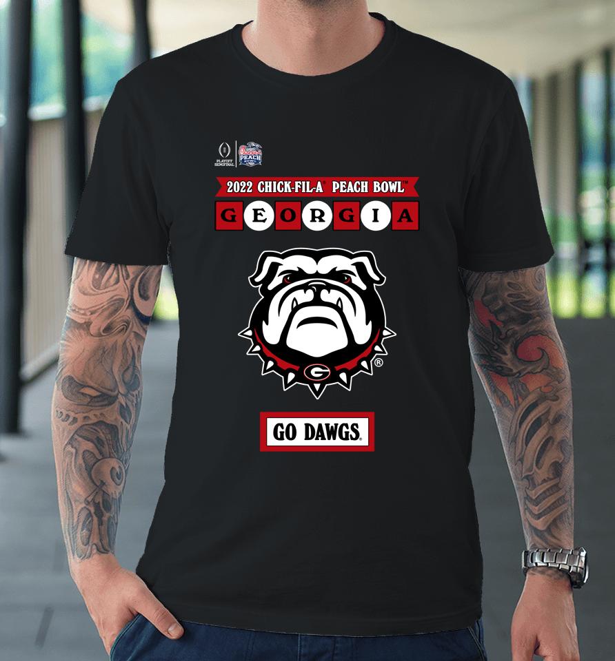 Ncaa Shop Georgia Bulldogs Chick Fil A 2022 Peach Bowl Illustrated Premium T-Shirt