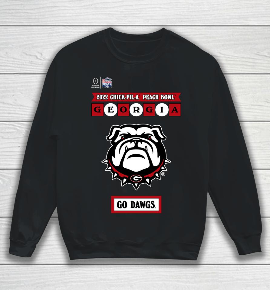 Ncaa Shop Georgia Bulldogs Chick Fil A 2022 Peach Bowl Illustrated Sweatshirt