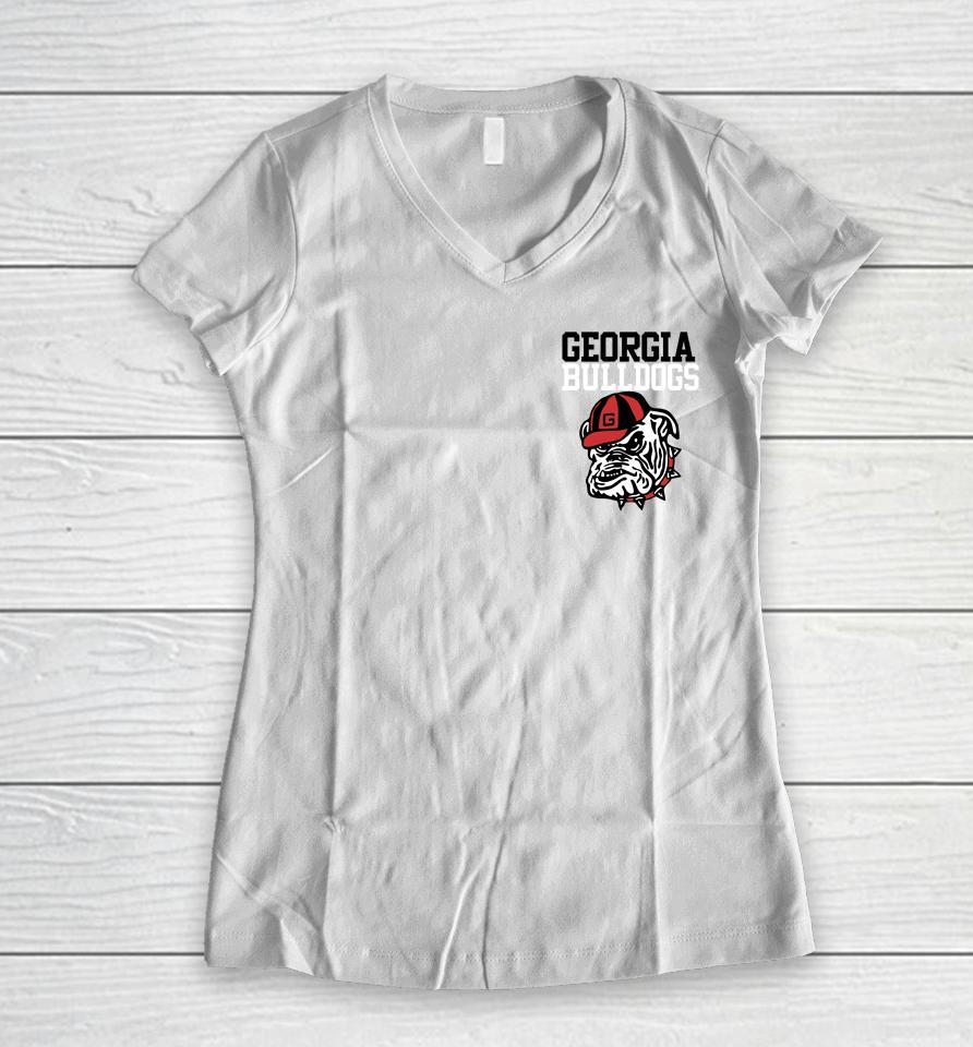 Ncaa Shop Jacksonville Florida Georgia Bulldogs 2022 Royal Football Rivalry Let's Go Women V-Neck T-Shirt