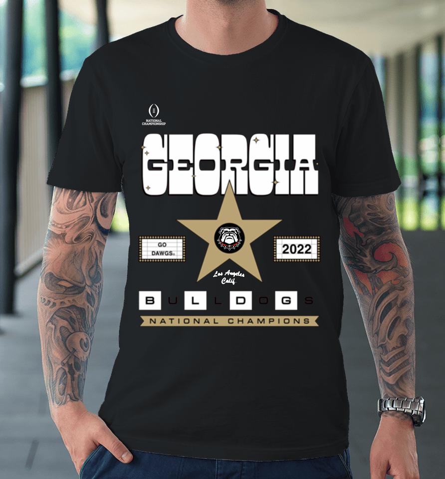 Ncaa Shop Men Red Georgia Bulldogs College Football Playoff 2022 National Champions Star Celebration Premium T-Shirt