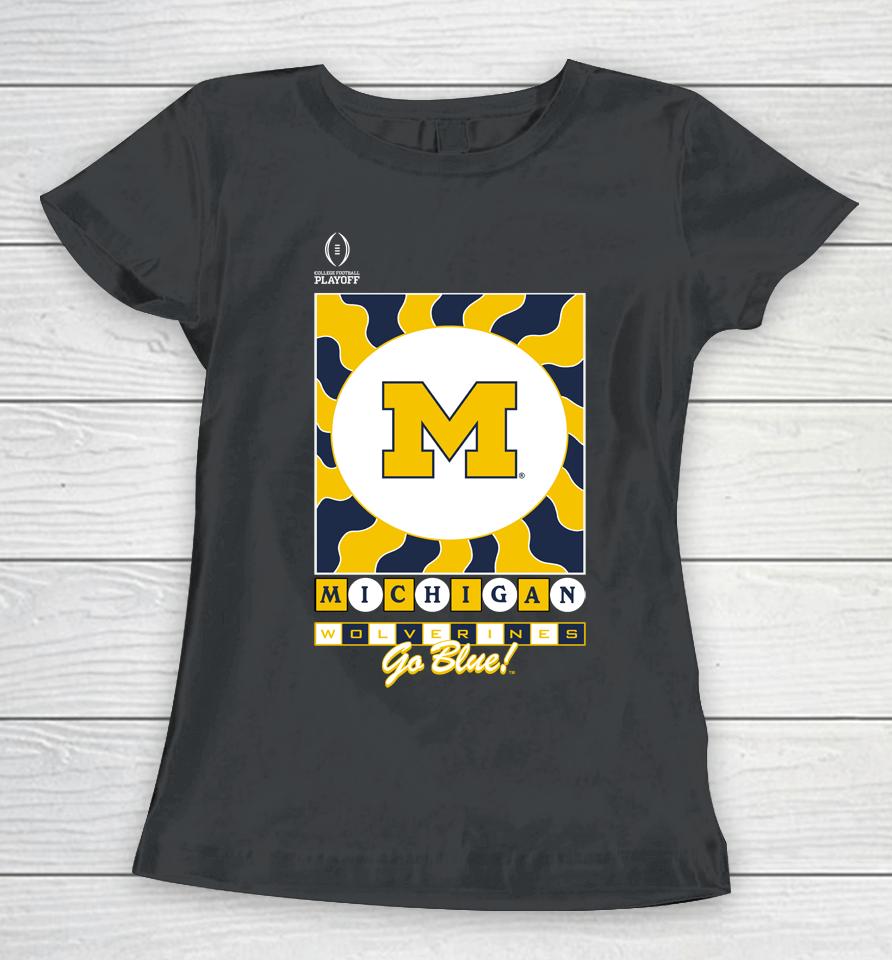 Ncaa Shop Michigan Go Blue College Football Playoff 2022 Fiesta Bowl Media Night Women T-Shirt