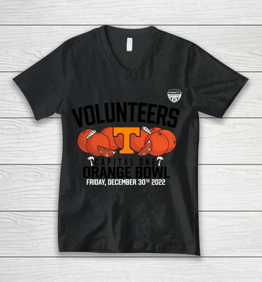 Ncaa Shop Tennessee Volunteers 2022 Orange Bowl Capital One Unisex V-Neck T-Shirt