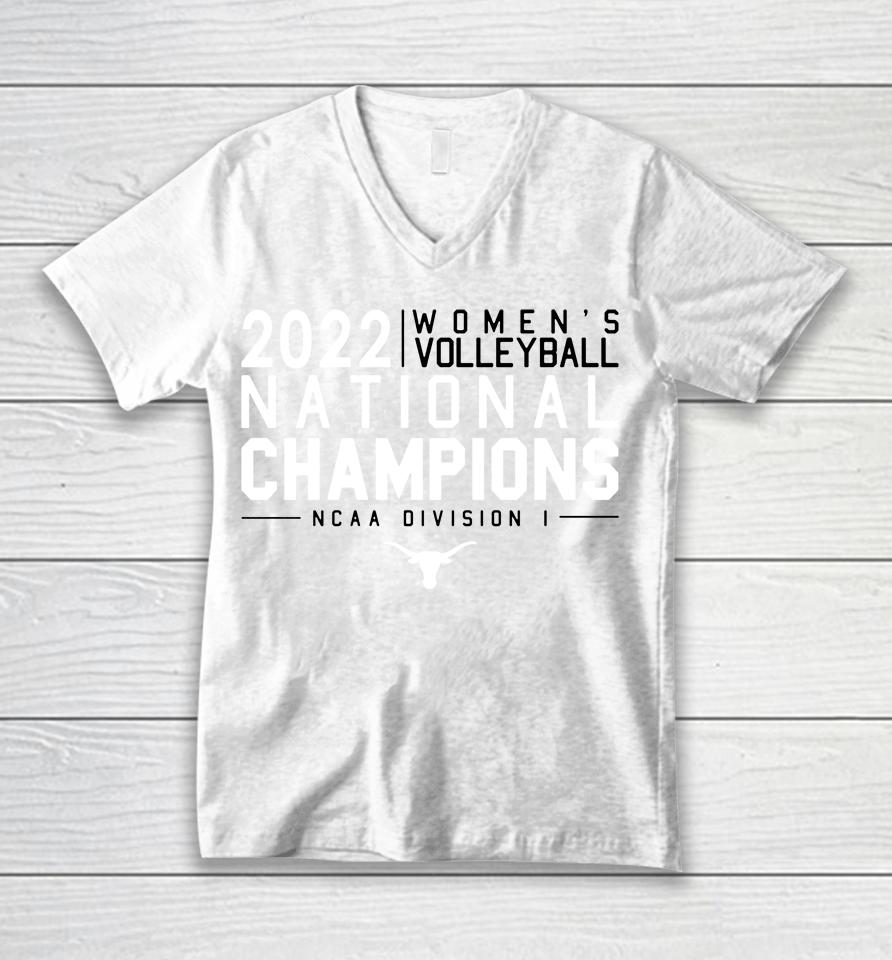 Ncaa Shop Texas Orange Texas Longhorns 2022 Women's Volleyball National Champions Unisex V-Neck T-Shirt