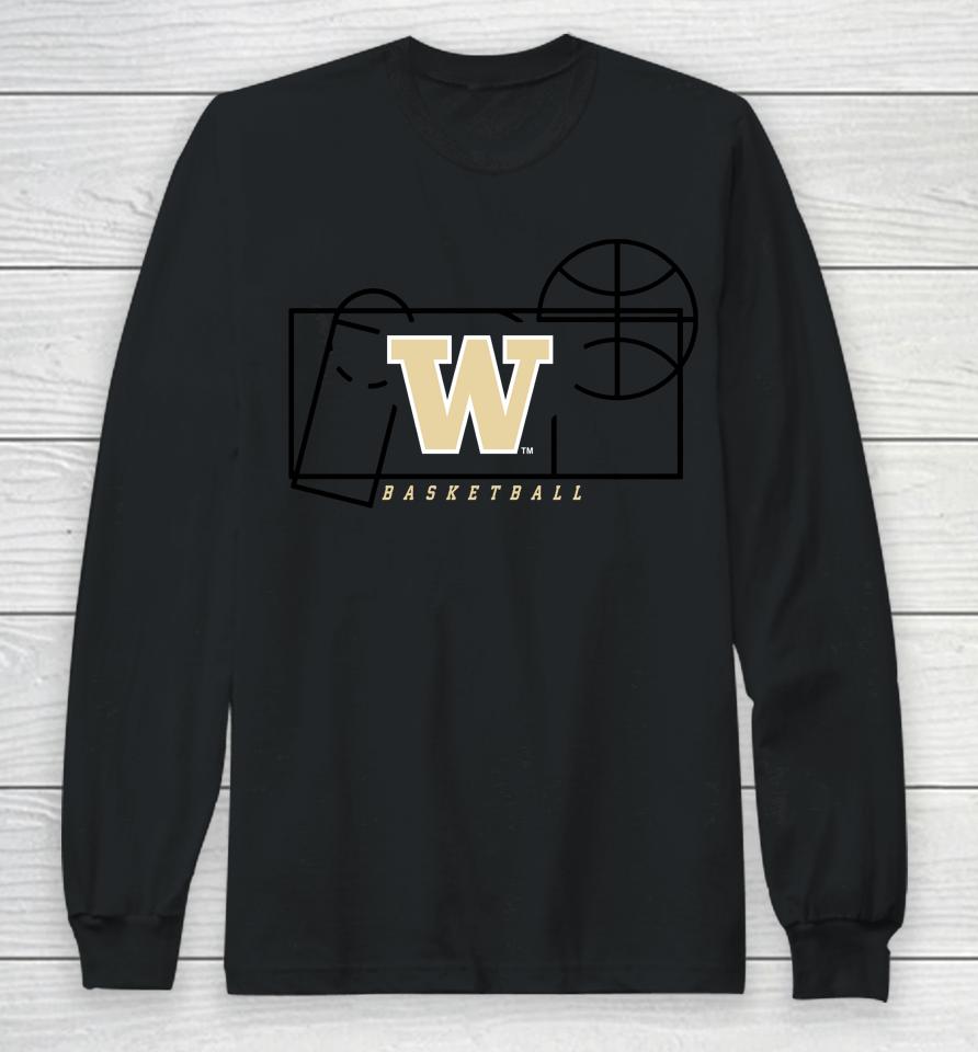 Ncaa Shop Washington Huskies Basketball Court Fresh Long Sleeve T-Shirt