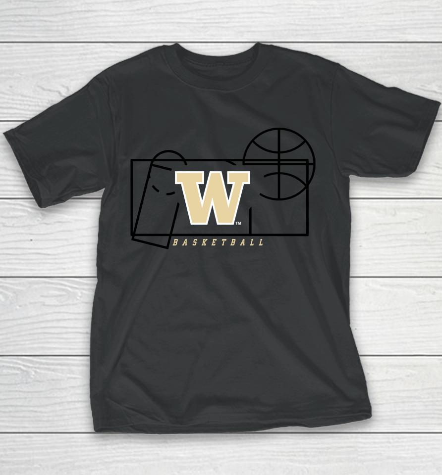 Ncaa Shop Washington Huskies Basketball Court Fresh Youth T-Shirt