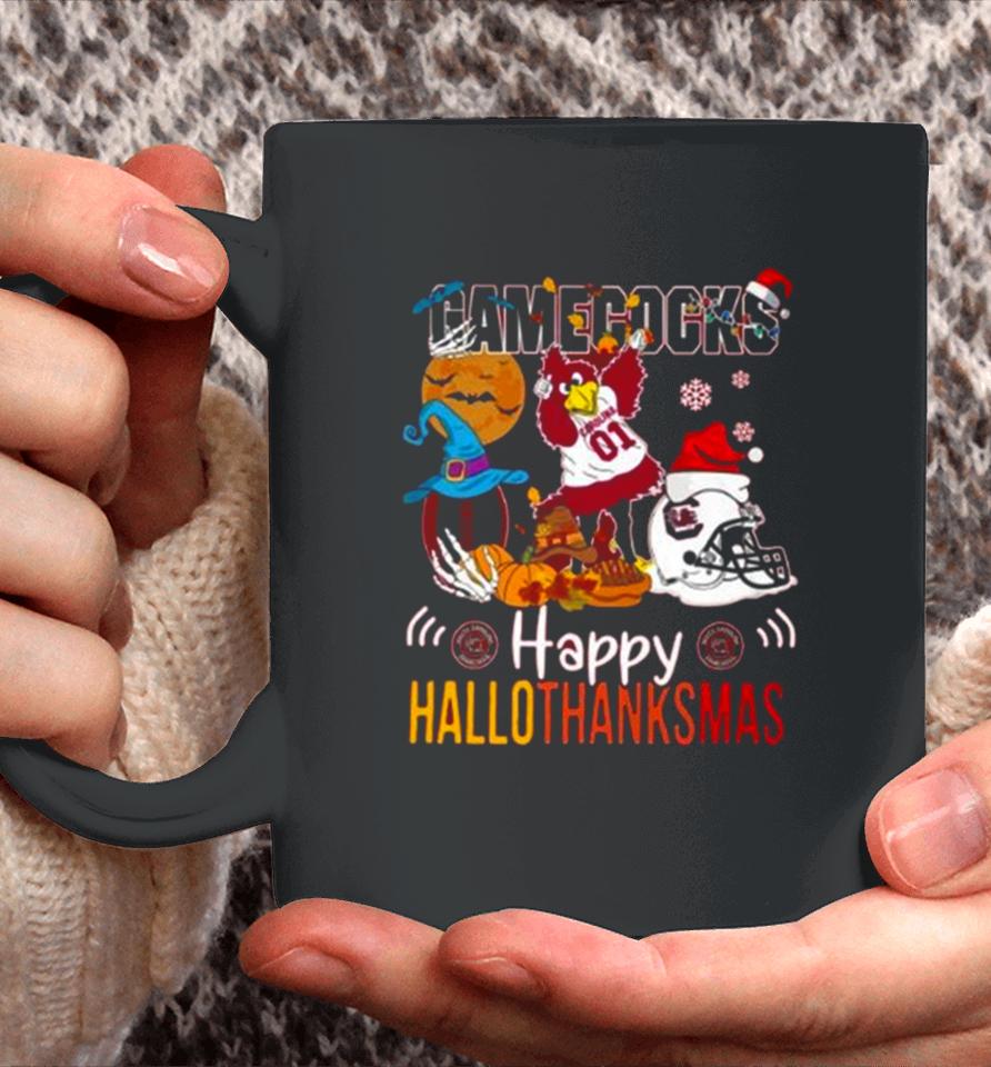 Ncaa South Carolina Gamecocks Mascot Happy Hallothanksmas Coffee Mug