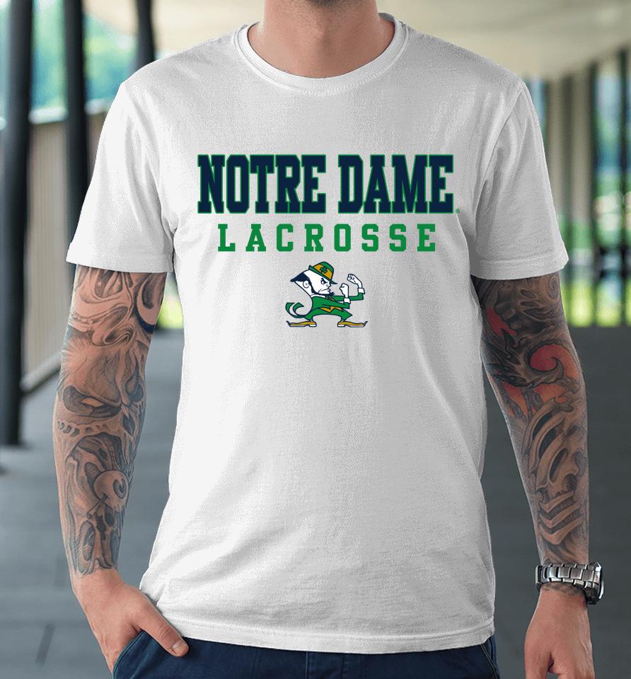Ncaa Sports Notre Dame Stack Logo Lacrosse Premium T-Shirt