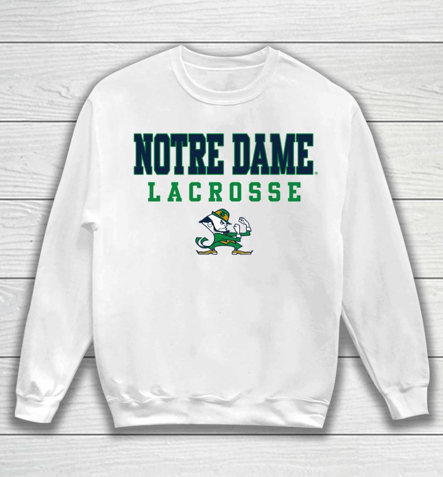 Ncaa Sports Notre Dame Stack Logo Lacrosse Sweatshirt