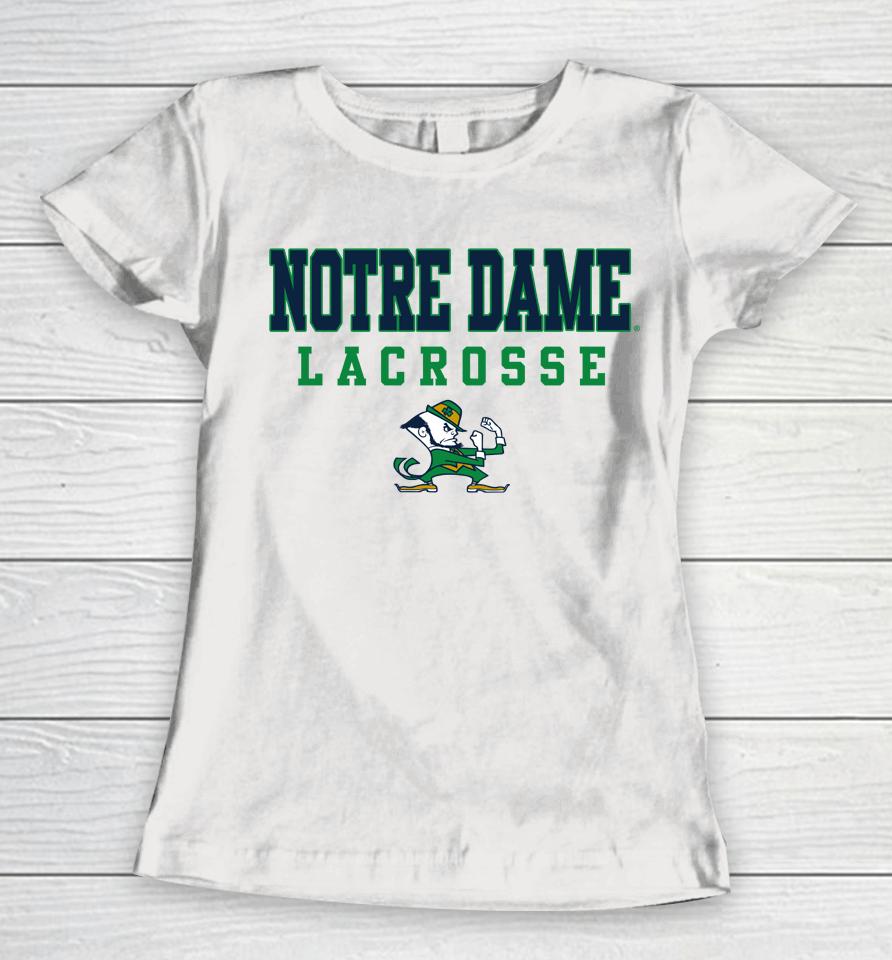 Ncaa Sports Notre Dame Stack Logo Lacrosse Women T-Shirt