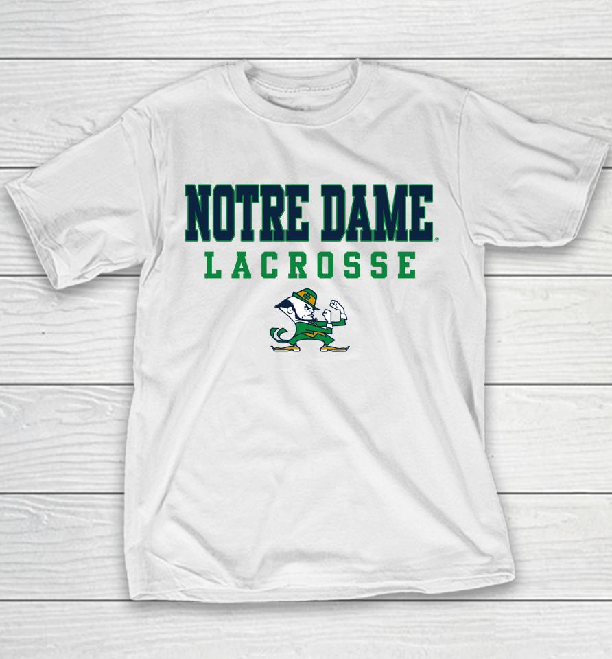 Ncaa Sports Notre Dame Stack Logo Lacrosse Youth T-Shirt