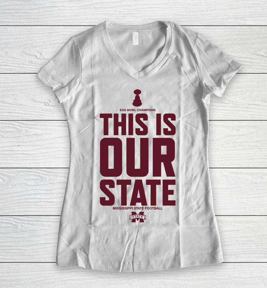 Ncaa Stefan Krajisnik This Is Our State Mississippi State Women V-Neck T-Shirt