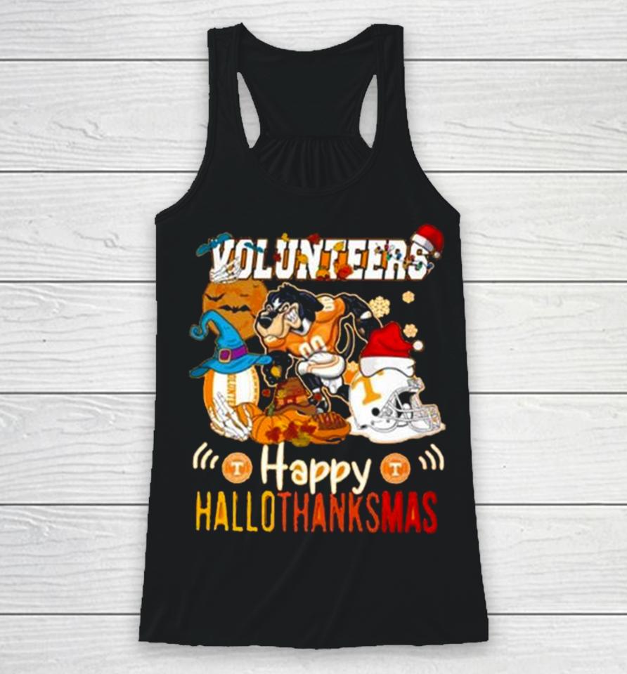 Ncaa Tennessee Volunteers Mascot Happy Hallothanksmas Racerback Tank