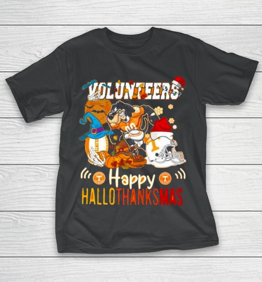 Ncaa Tennessee Volunteers Mascot Happy Hallothanksmas T-Shirt