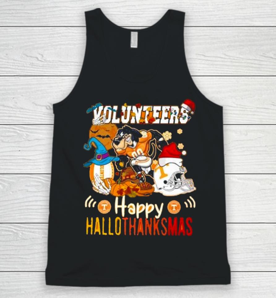 Ncaa Tennessee Volunteers Mascot Happy Hallothanksmas Unisex Tank Top