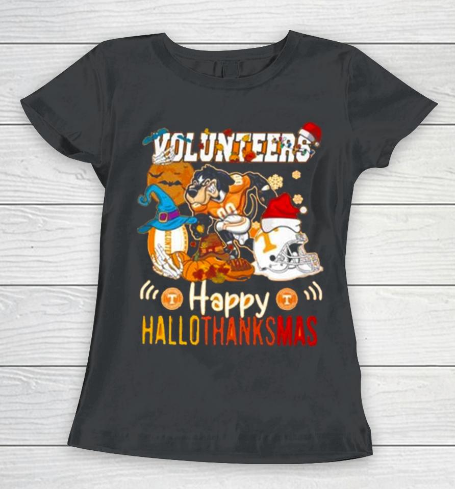Ncaa Tennessee Volunteers Mascot Happy Hallothanksmas Women T-Shirt