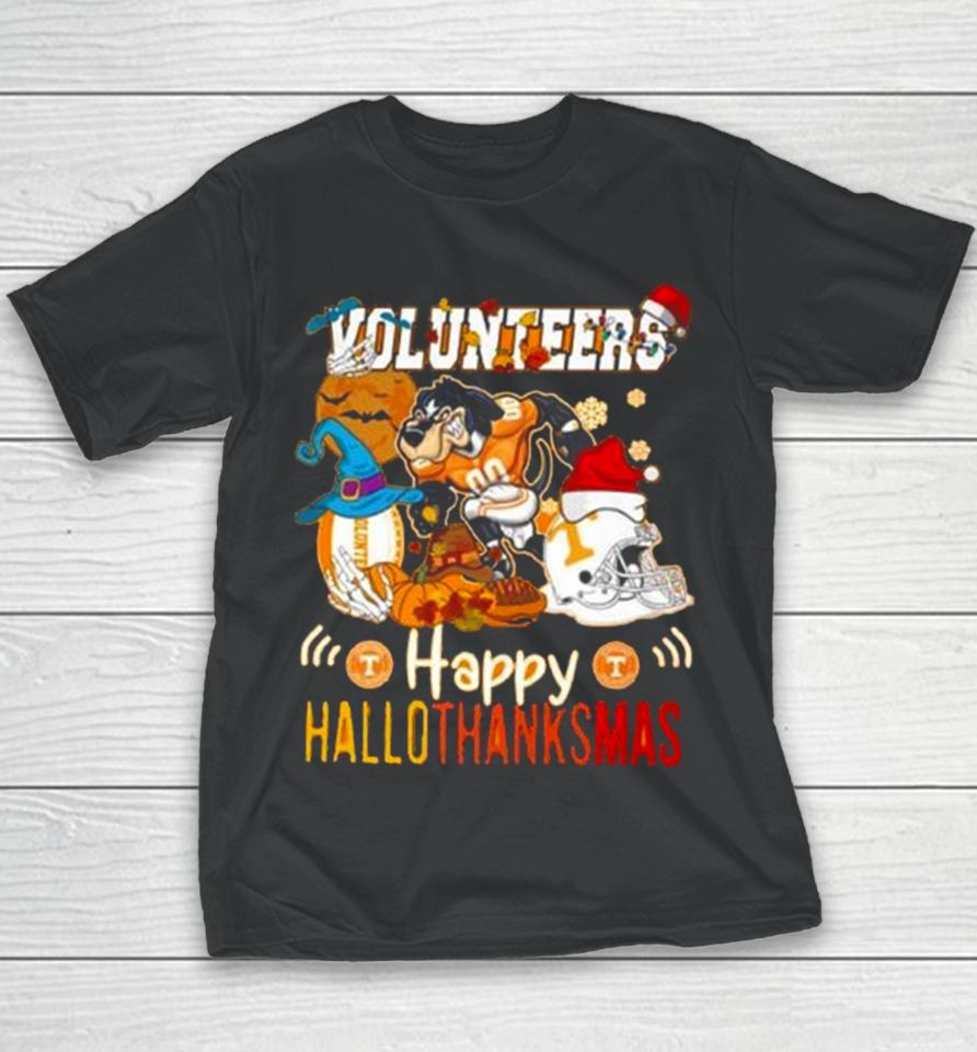 Ncaa Tennessee Volunteers Mascot Happy Hallothanksmas Youth T-Shirt
