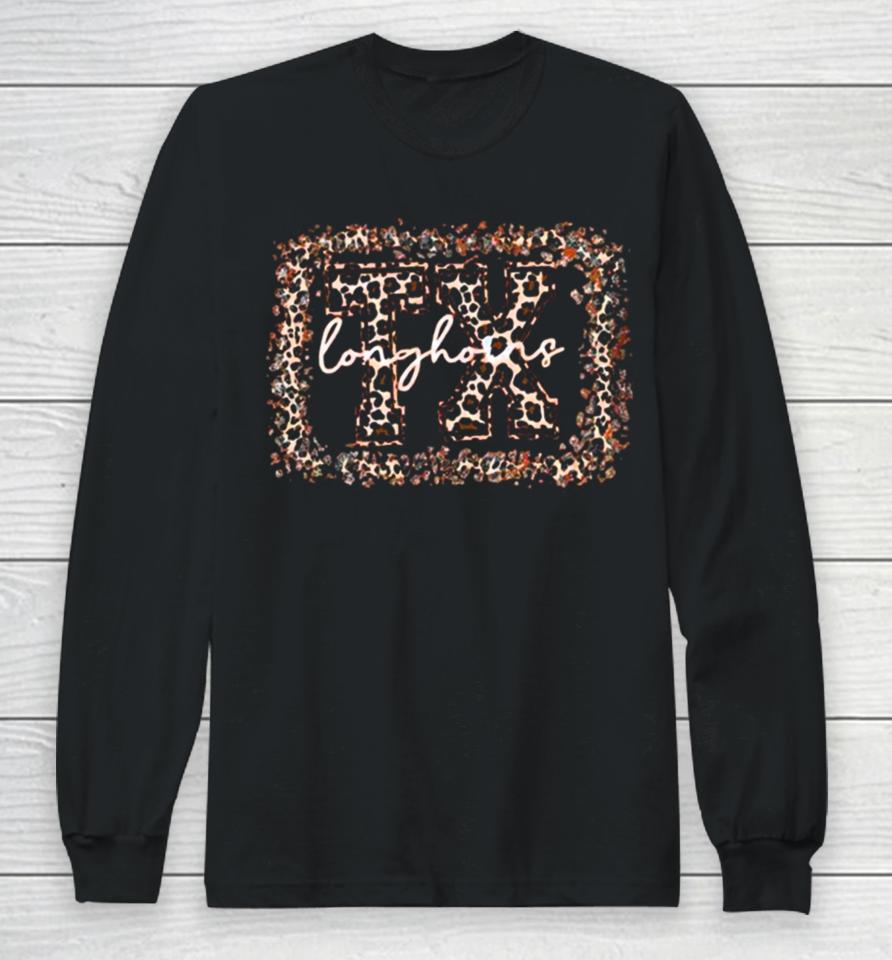 Ncaa Texas Longhorns Leopard Long Sleeve T-Shirt