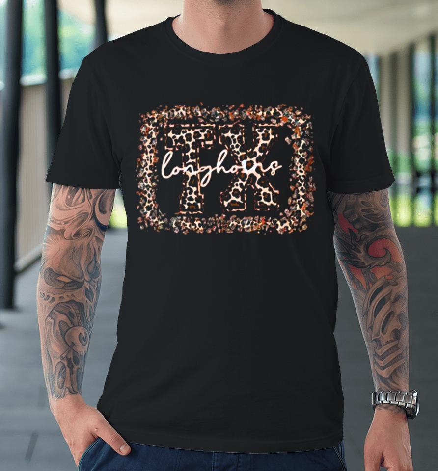 Ncaa Texas Longhorns Leopard Premium T-Shirt