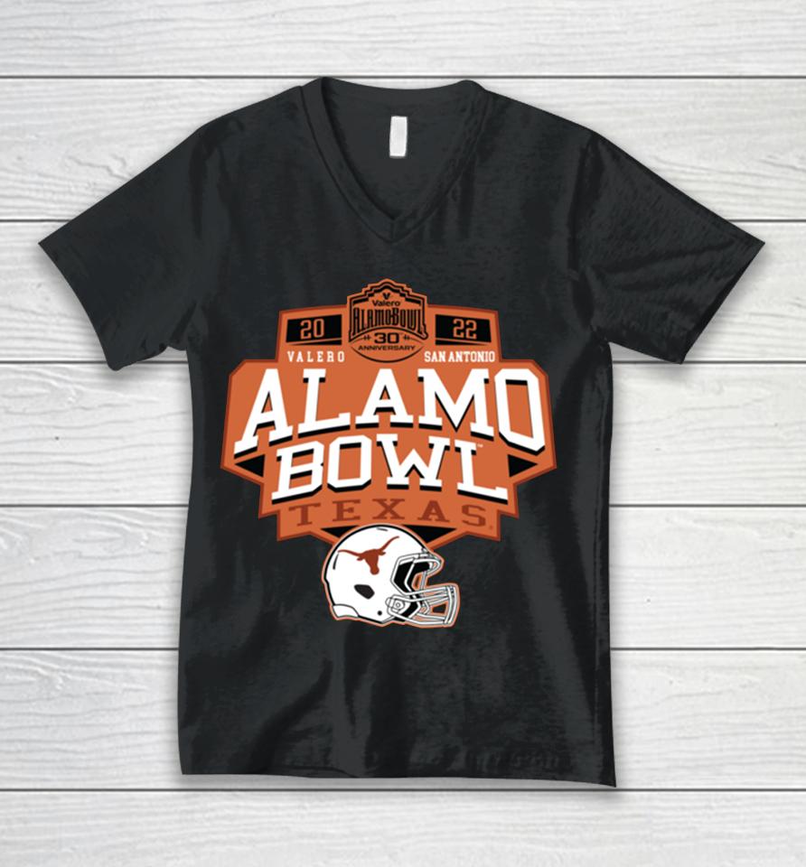 Ncaa Texas Longhorns Playoff 2022 Valero Alamo Bowl Unisex V-Neck T-Shirt
