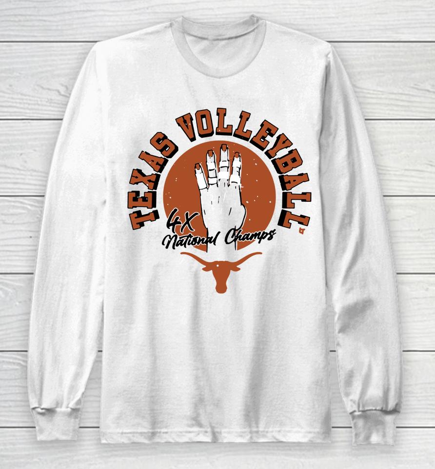 Ncaa Texas Longhorns Volleyball Four-Time National Champs Long Sleeve T-Shirt