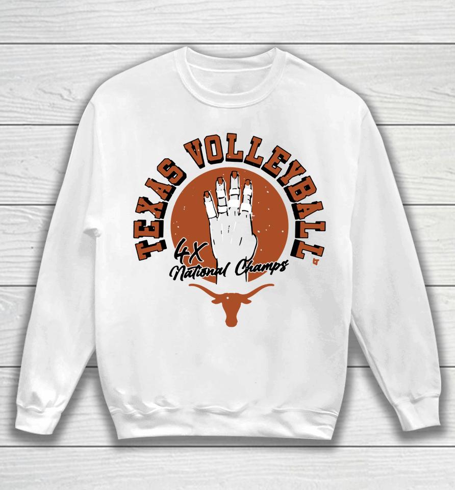Ncaa Texas Longhorns Volleyball Four-Time National Champs Sweatshirt
