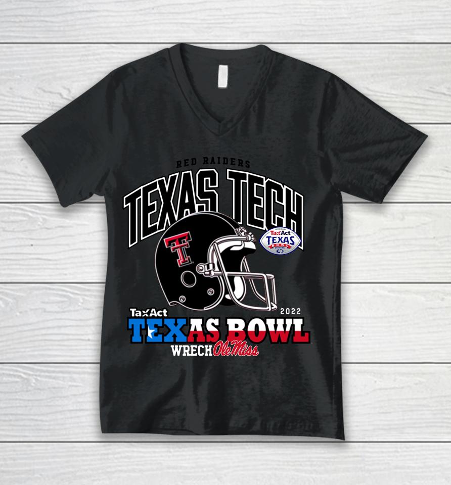 Ncaa Texas Tech 2022 Texas Bowl Big Bowl Nrg Unisex V-Neck T-Shirt
